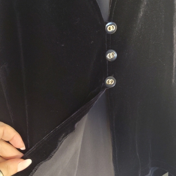 Vintage Kathie Lee Black Velvet Cardigan Size 22 #713 - Picture 2 of 3